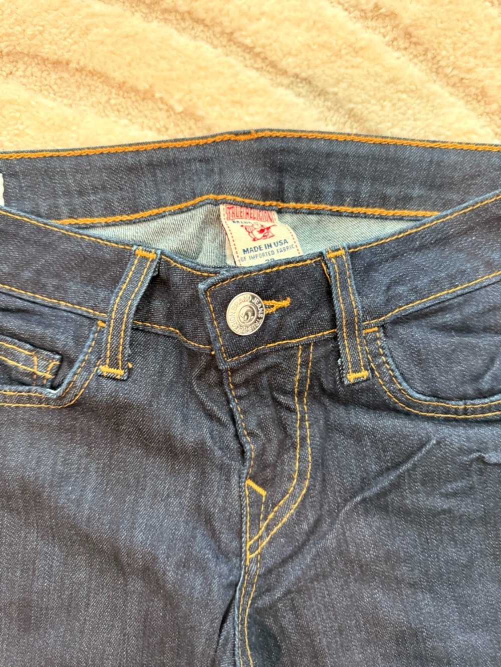 True Religion Dark Indigo Flare Jeans - Picture 4 of 8